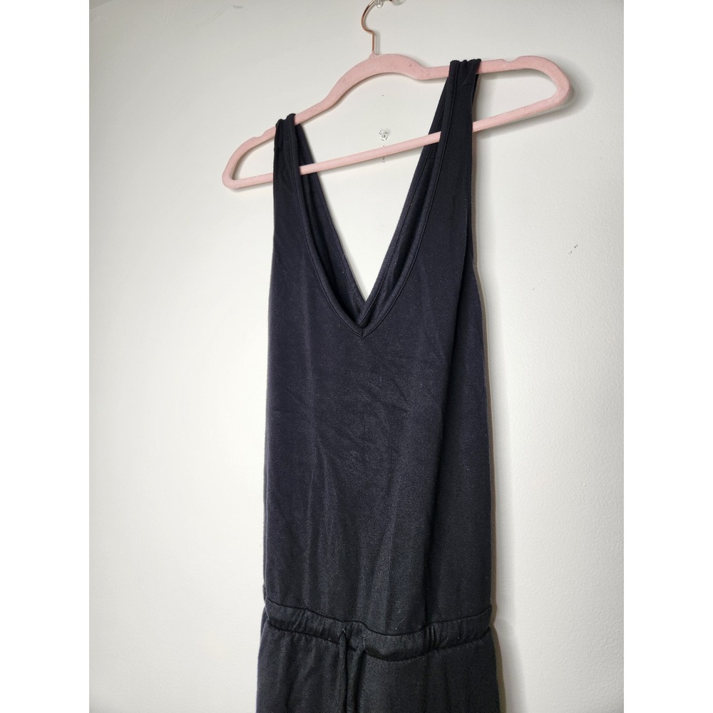 Beyond Yoga Farrah Cropped Jumpsuit Womens Size L Black Terry Cross Back Modal - Picture 4 of 11